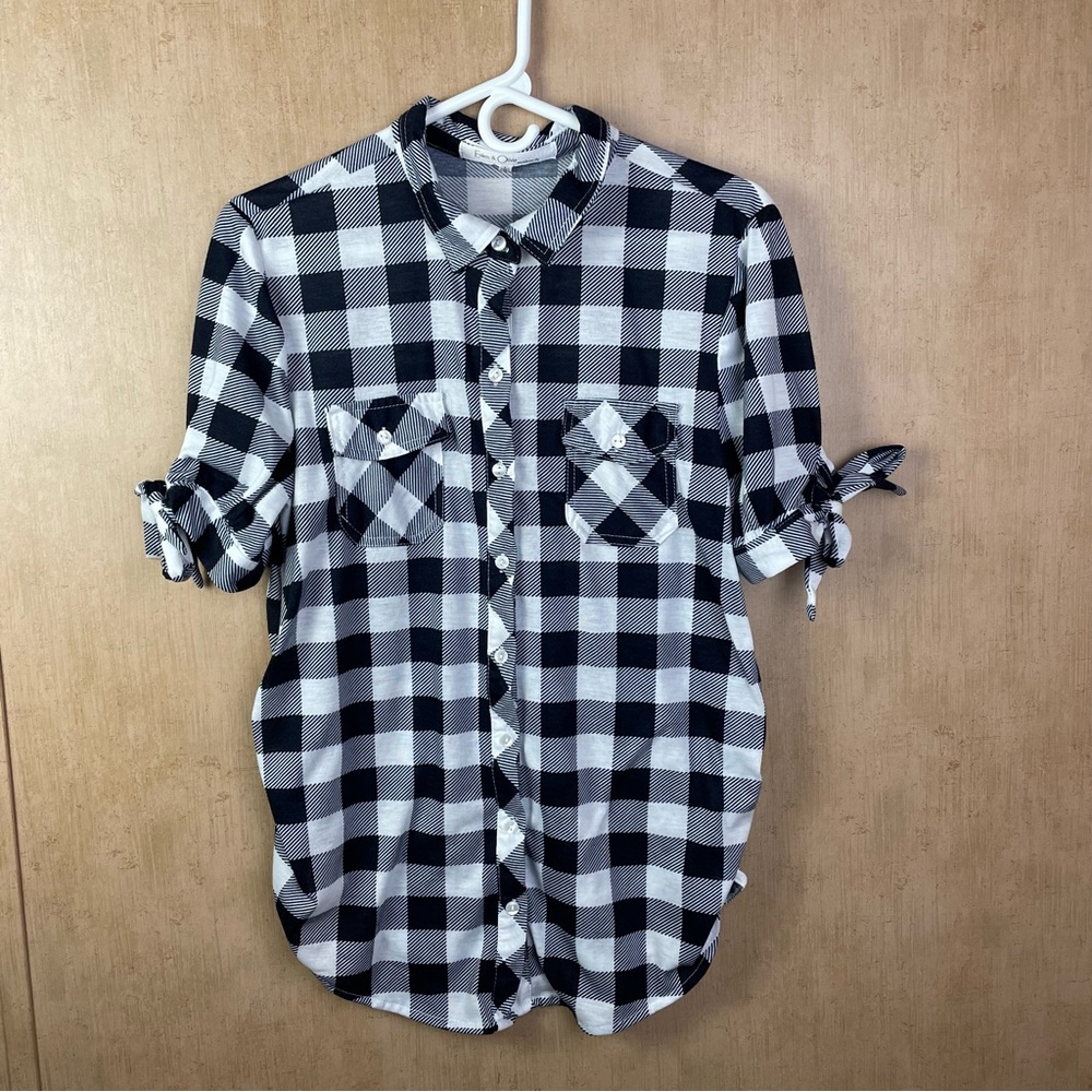 Eden & Olivia Navy & White Maternity Shirt Size L